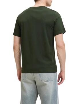 Camiseta Jack and Jones Brandy verde para homem.