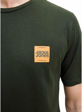 Camiseta Jack and Jones Brandy verde para homem.