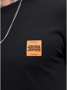 Camiseta Jack and Jones Brandy preta para homem.