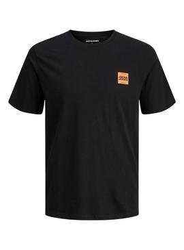 Camiseta Jack and Jones Brandy preta para homem.