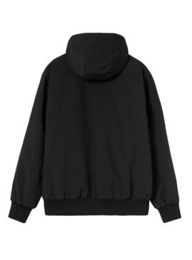 Casaco Carhartt Sail com capuz preto para homens.