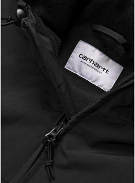 Casaco Carhartt Sail com capuz preto para homens.