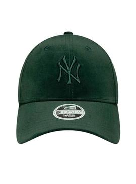 Boné New Era Velour 9FORTY New York Yankees verde para mulheres.