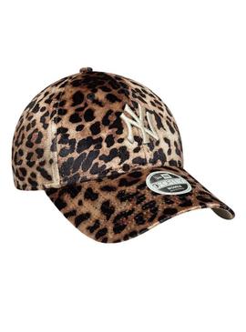 Boné New Era Leopardo Velour 9FORTY para mulher.