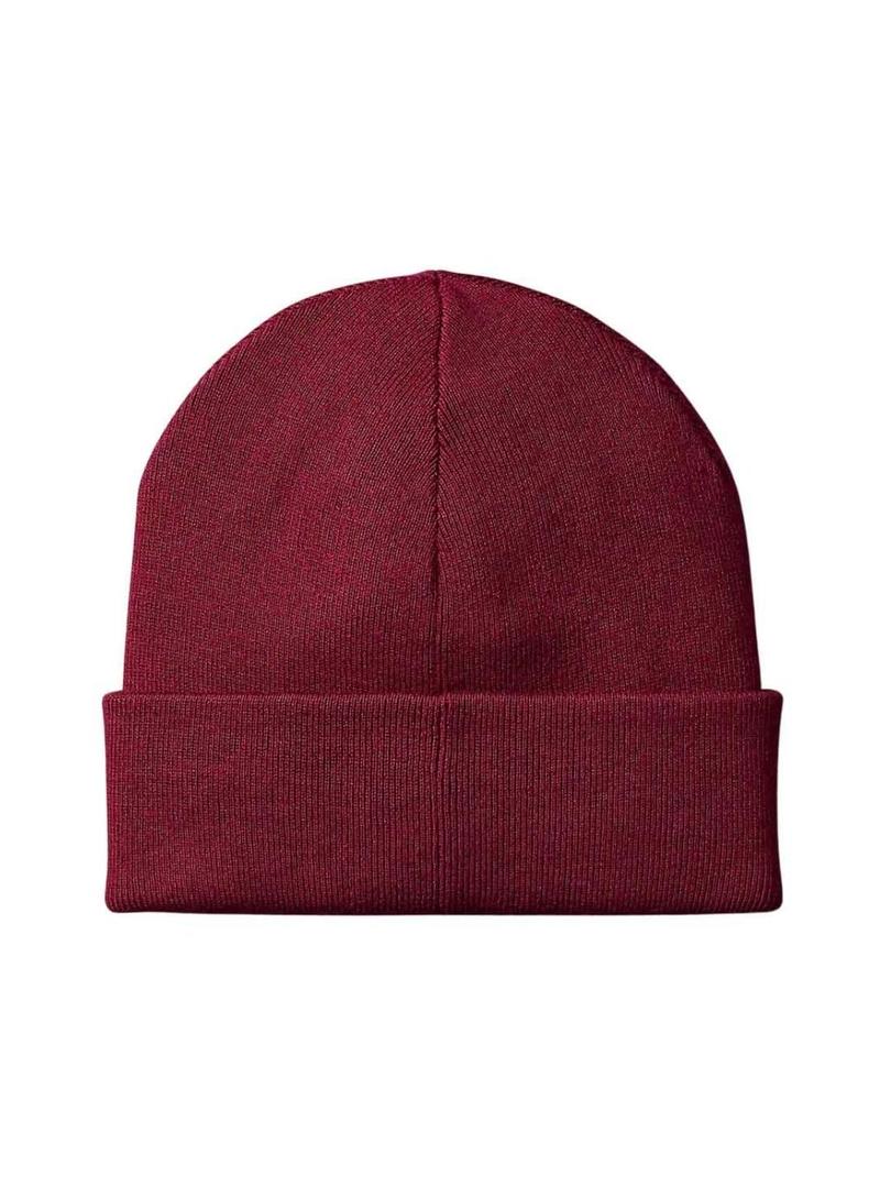 Gorro Calvin Klein logo CK bordeaux para homem.