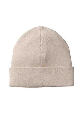 Gorro Calvin Klein logo CK bege para homem.