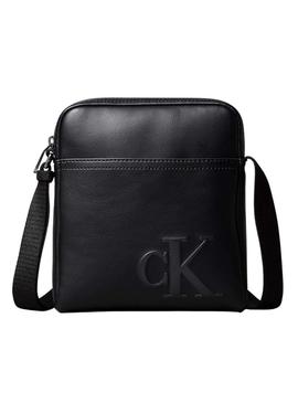 Bolsa Calvin Klein reporter com logotipo preto para homem