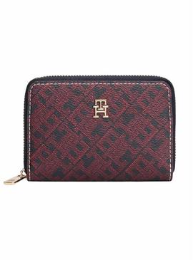 Carteira Tommy Hilfiger Ícone estampa monograma marinha para mulher.