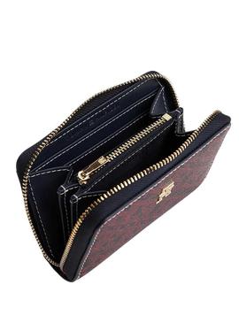 Carteira Tommy Hilfiger Ícone estampa monograma marinha para mulher.