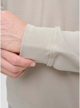 Moletom com zíper Jack and Jones Soho bege para homem.