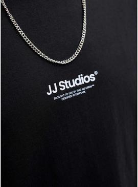 Camiseta Jack and Jones Soho preta para homem.