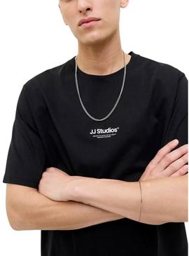 Camiseta Jack and Jones Soho preta para homem.