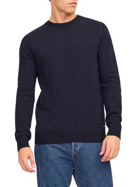 Camisola Jack and Jones Globe azul marinho para homem.