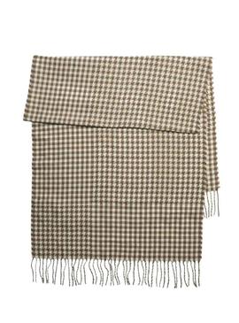 Cachecol Pieces Fernanda xadrez camelo para mulher