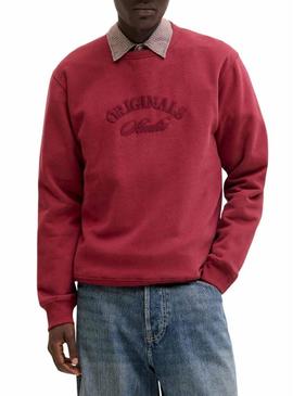 Moletom Jack and Jones Bleecker vermelho para homem.