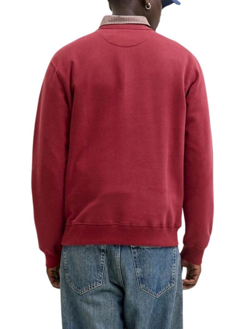 Moletom Jack and Jones Bleecker vermelho para homem.