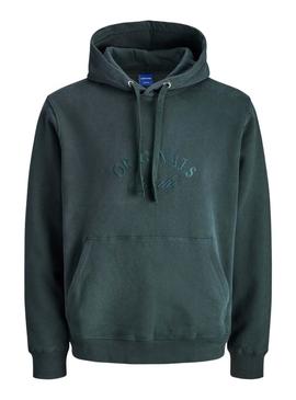 Moletom Jack and Jones Bleecker verde com capuz para homem.