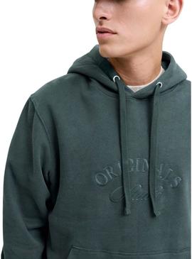 Moletom Jack and Jones Bleecker verde com capuz para homem.