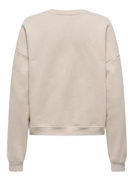 Moletom Only Elisanna bege para mulher