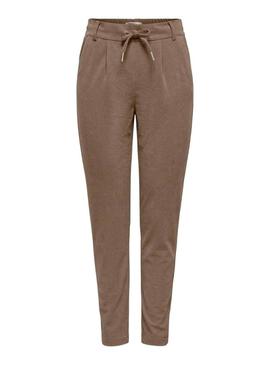 Calça de cotelê Only Poptrash Lias camel para mulher