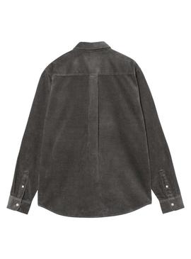 Camisa Carhartt Madison de veludo cotelê cinza para homem