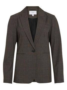 Blazer xadrez feminino estampado da marca Vila Vifalte.