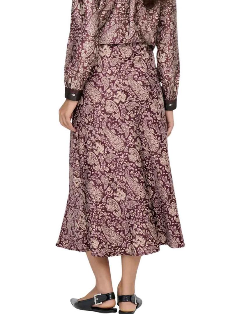 Saia Only Jane estampada Pasley granada para mulher.