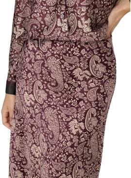 Saia Only Jane estampada Pasley granada para mulher.