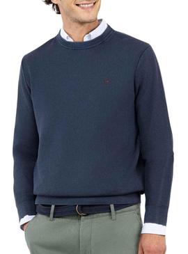 Camisola de estrutura Garment Dyed azul El Ganso para homem.
