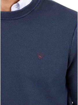 Camisola de estrutura Garment Dyed azul El Ganso para homem.