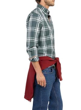 Camisa El Ganso estampado de cuadros Brit verde para homem.