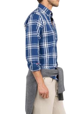 Camisa El Ganso xadrez Brit azul para homens.