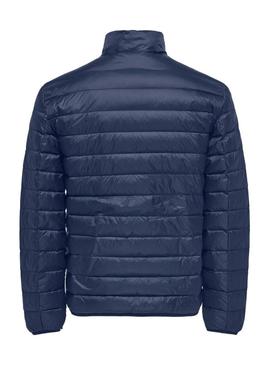 Jaqueta acolchoada marinha Only and Sons Noa para homem.