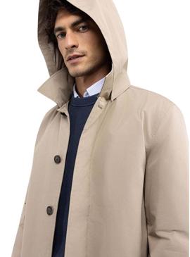 Trench coat El Ganso acolchado bege para homens.