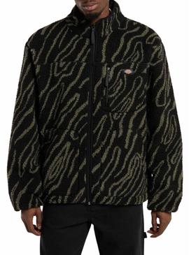 Forro Polar Dickies Mount Hope estampado preto para homem.