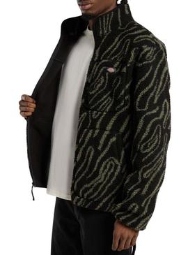 Forro Polar Dickies Mount Hope estampado preto para homem.