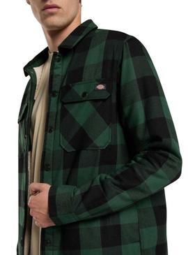 Camisa de camisa Dickies Sacramento verde e preta para homens