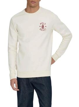 Moletom Only and Sons Kyrie branco para homem