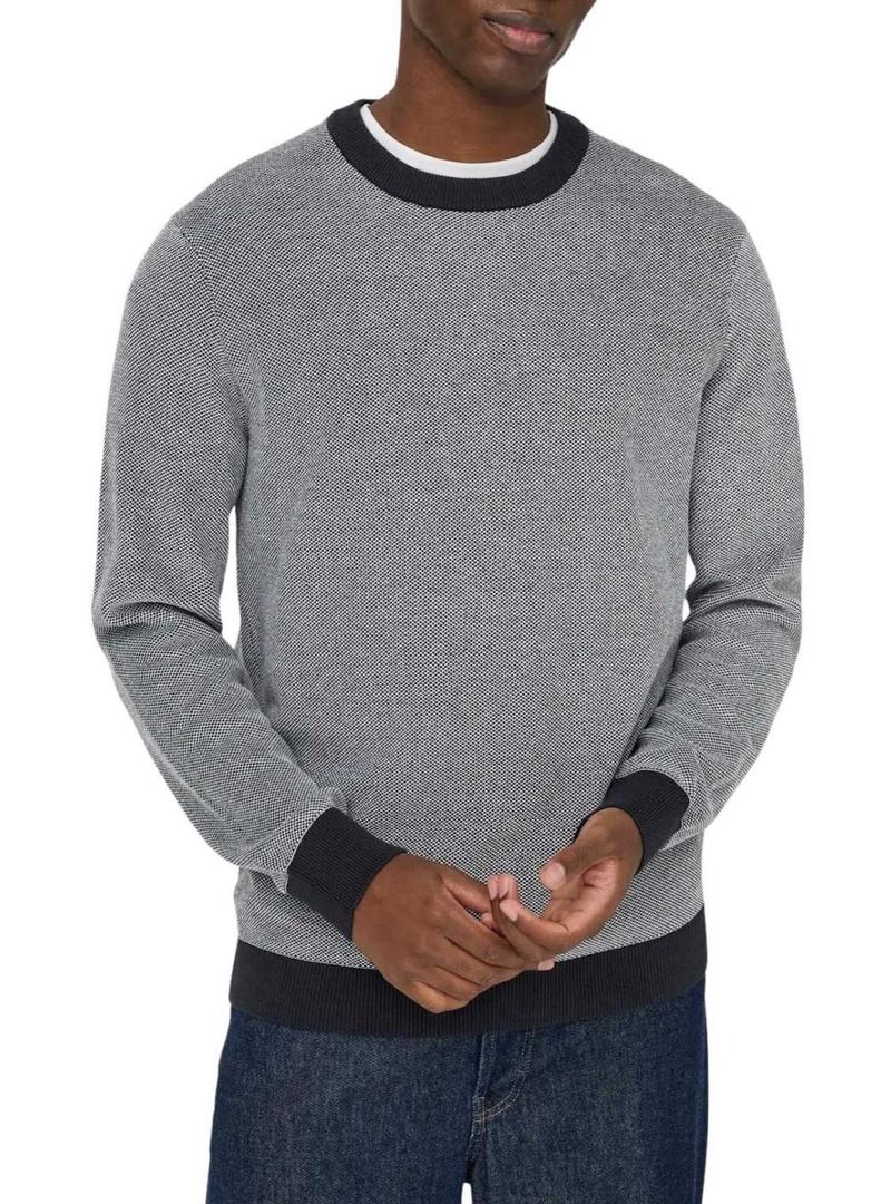 Camisola Only and Sons Tap marinho para homem