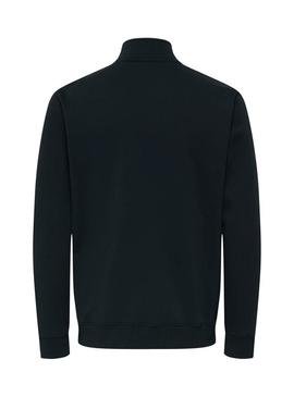 Moletom Only and Sons Ceres com zíper preto para homem.