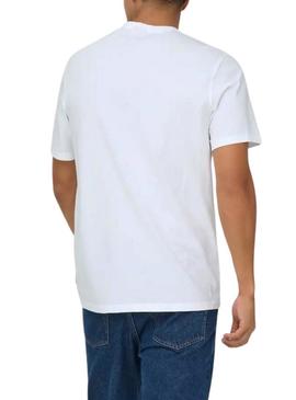 Camiseta Only and Sons Milo Photo branca para homem.