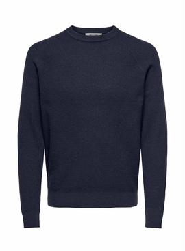 Camisola Only and Sons Há estrutura marinha para homem.