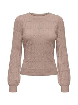 Camisola estruturada Only Katia tostada para mulher.