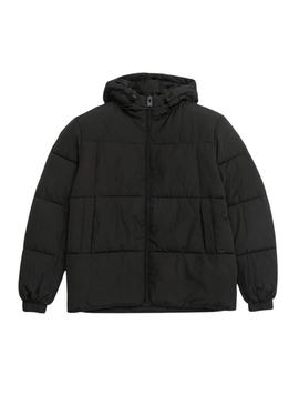 Casaco acolchoado com capuz preto Only and Sons David para homem.