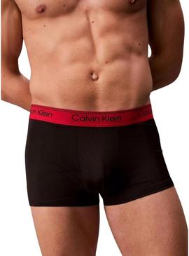 Pacote com 3 cuecas Calvin Klein Jeans de cintura baixa, cores pretas para homens.