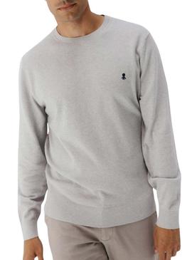 Camisola El Pulpo gola redonda mistura cinza para homem