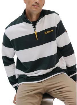 Moletom El Pulpo Perkins logotipo listras verde para homem