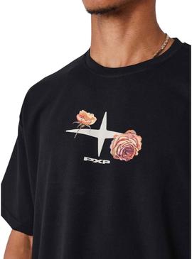 Camiseta Project x Paris Roses preta para homem.