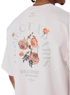 Camiseta Project x Paris Rosas bege para homem.