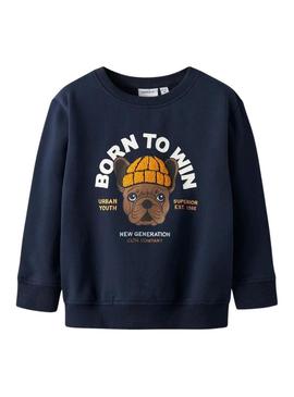 Moletom Name It Riguna azul marinho para menino.